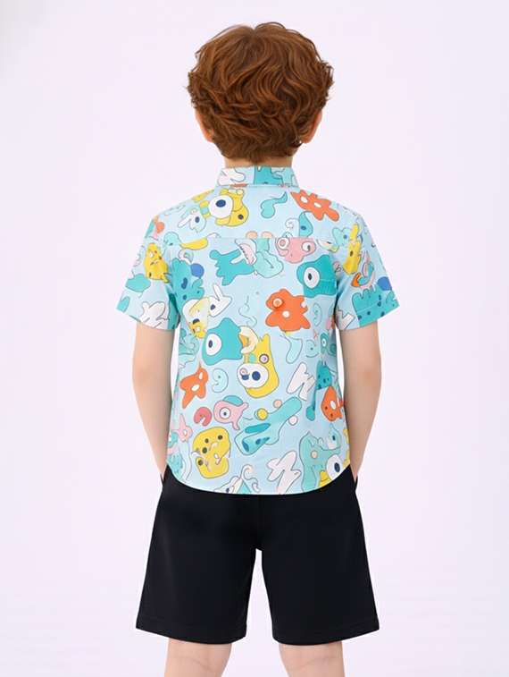 boys printed shirt and shorts set - 22346059 -  Standard Image - 3