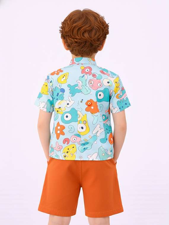 boys printed shirt and shorts set - 22346062 -  Standard Image - 3