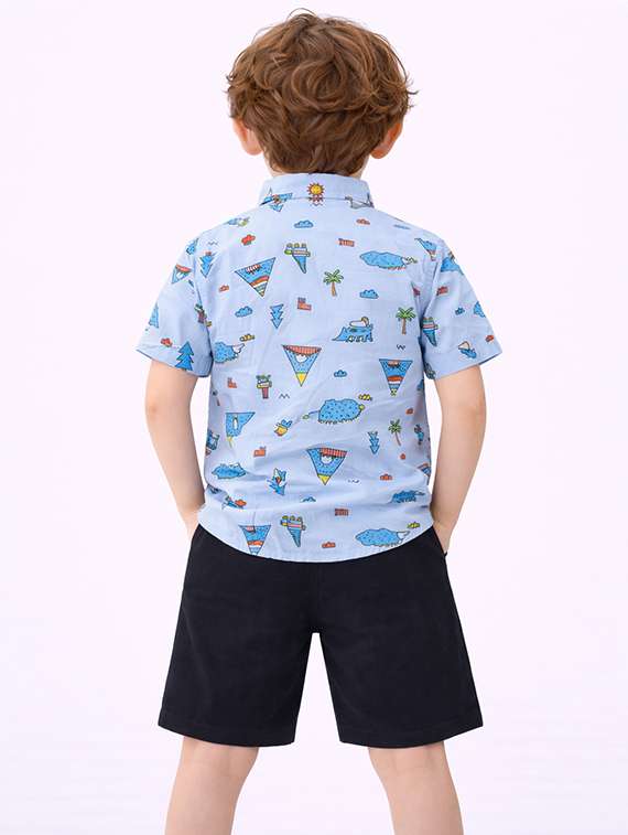 boys printed shirt and shorts set - 22346064 -  Standard Image - 3