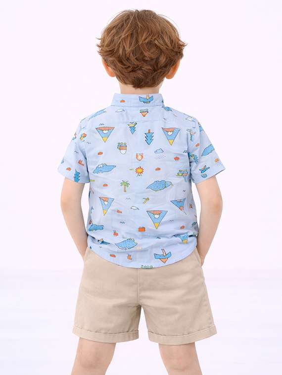 boys printed shirt and shorts set - 22346066 -  Standard Image - 3