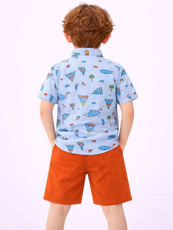 boys printed shirt and shorts set - 22346067 -  Standard Image - 3