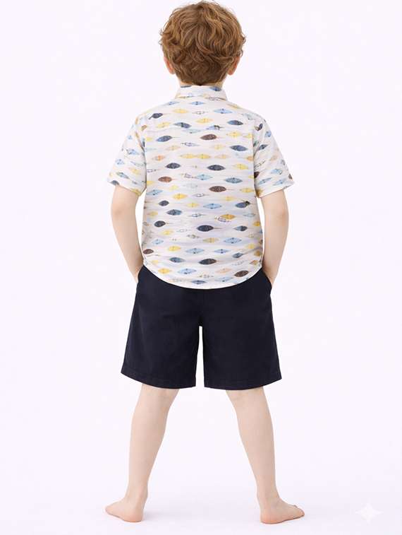 boys printed shirt and shorts set - 22346068 -  Standard Image - 3