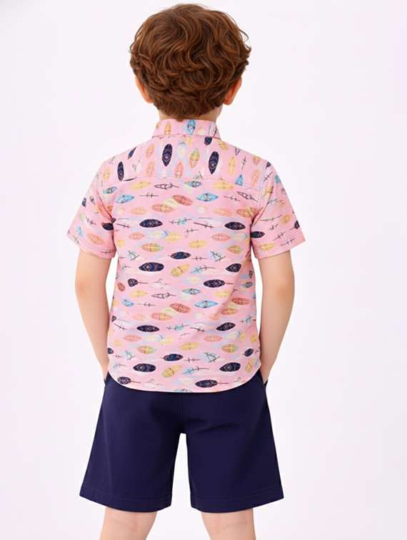 boys printed shirt and shorts set - 22346073 -  Standard Image - 3