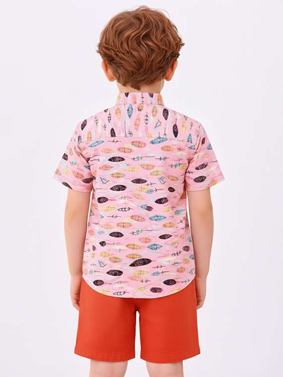 boys printed shirt and shorts set - 22346075 -  Standard Image - 3