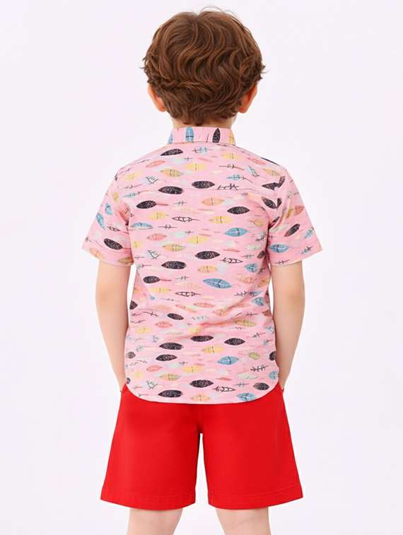 boys printed shirt and shorts set - 22346076 -  Standard Image - 3