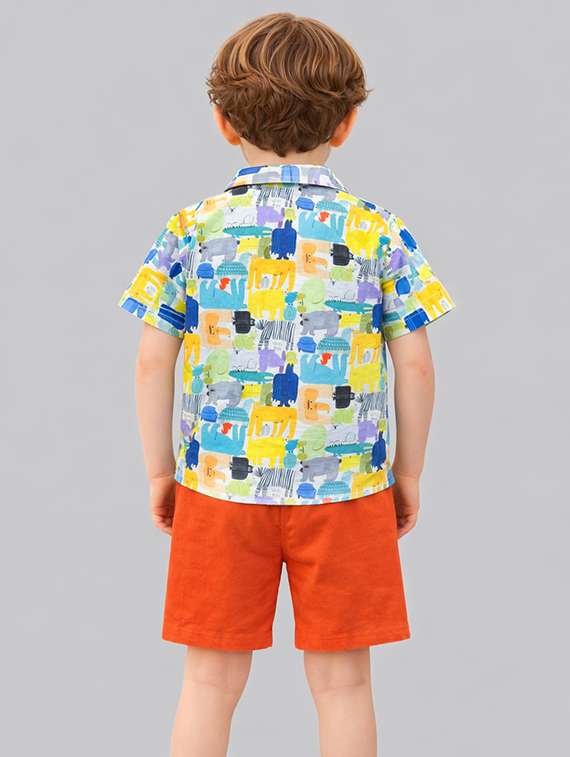 boys printed shirt and shorts set - 22346088 -  Standard Image - 3