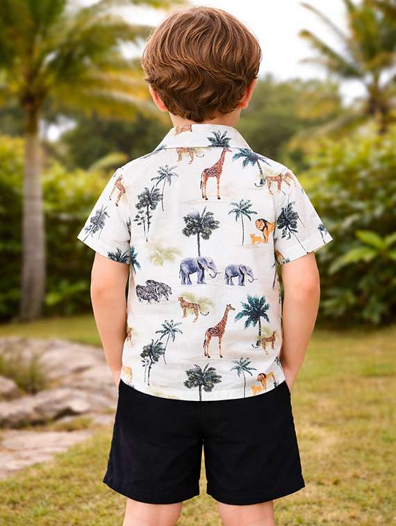 boys printed shirt and shorts set - 22346089 -  Standard Image - 3