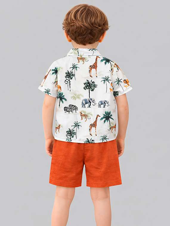 boys printed shirt and shorts set - 22346092 -  Standard Image - 3