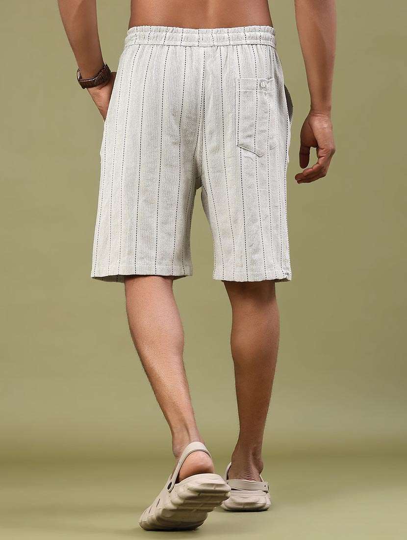 men striped mid rise regular fit bermuda shorts - 22346110 -  Standard Image - 3