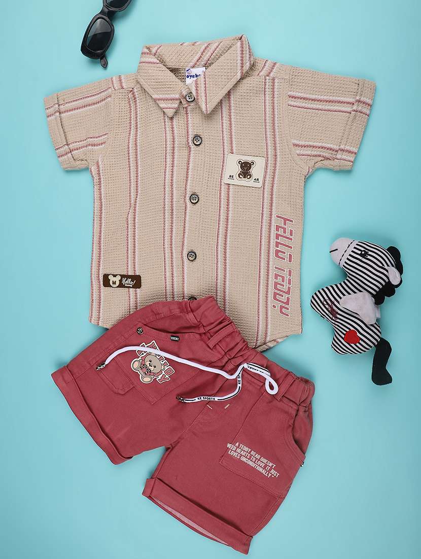 peach cotton combo infant twin set