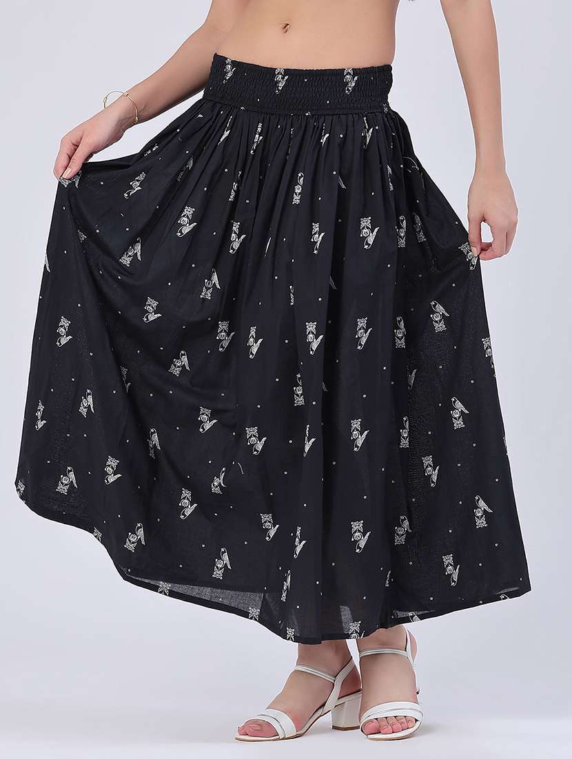 women printed high rise flared skirt - 22346173 -  Standard Image - 3