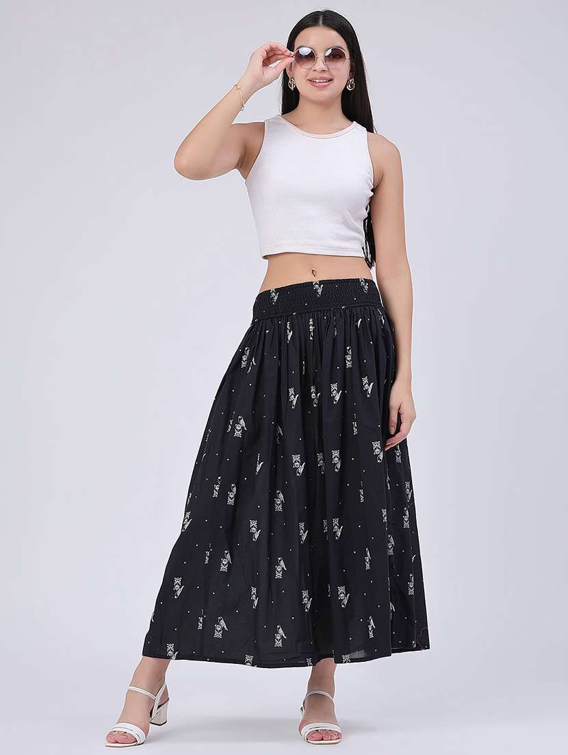 women printed high rise flared skirt - 22346173 -  Standard Image - 5