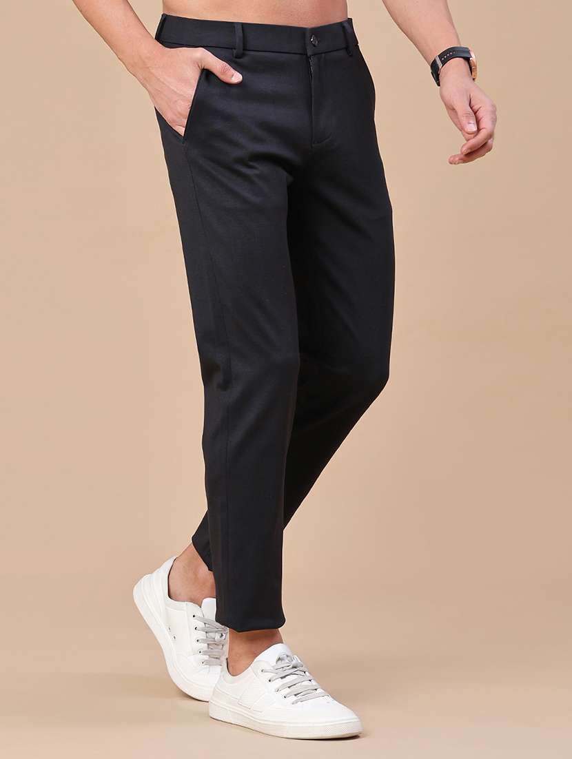 Men Solid Mid Rise Chinos Casual Trouser - 22346220 -  Standard Image - 3