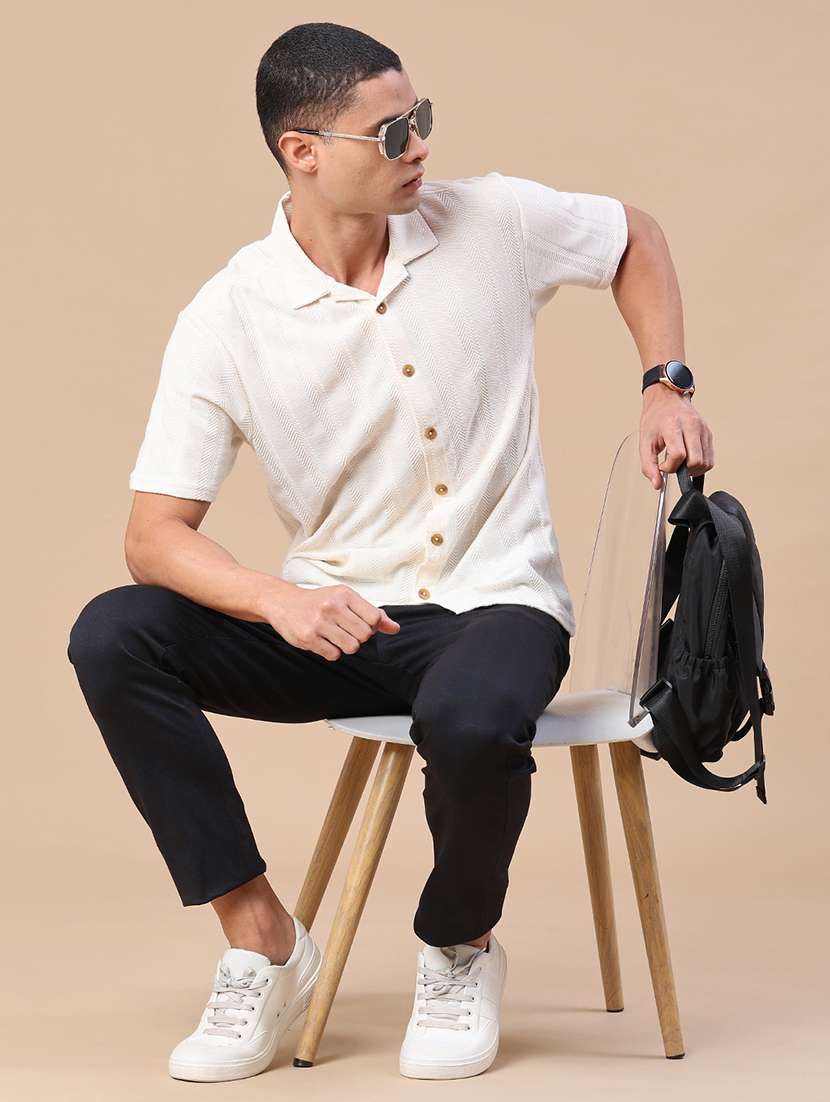 Men Solid Mid Rise Chinos Casual Trouser - 22346220 -  Standard Image - 5