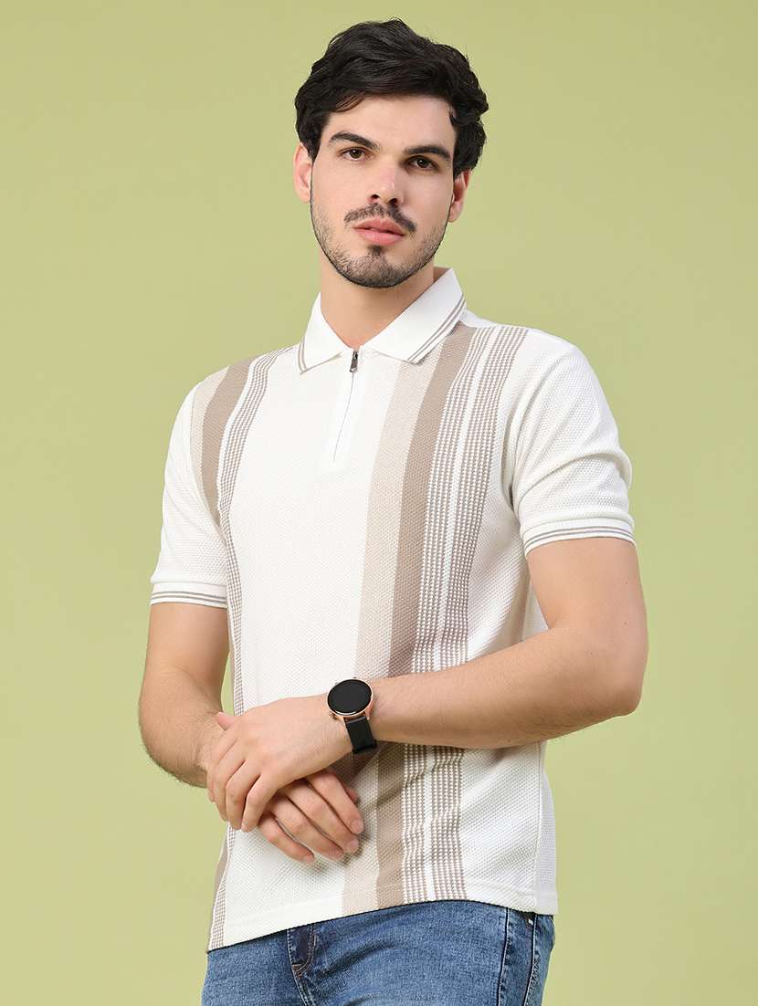 men striped short sleeve slim fit polo t-shirt - 22346235 -  Standard Image - 3