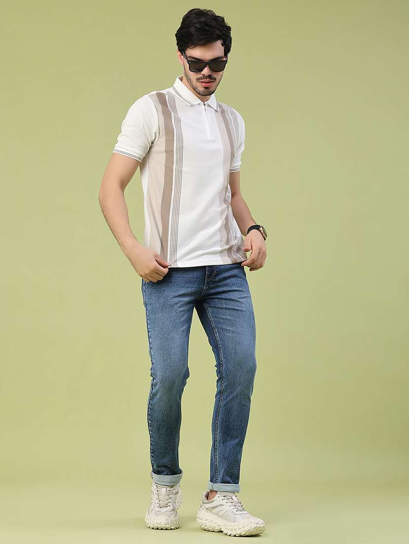 men striped short sleeve slim fit polo t-shirt - 22346235 -  Standard Image - 5