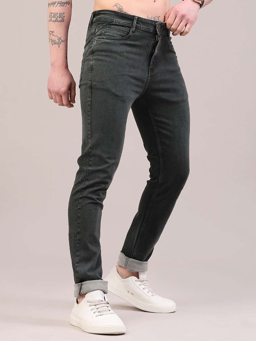 men plain mid rise full length jeans - 22346244 -  Standard Image - 3