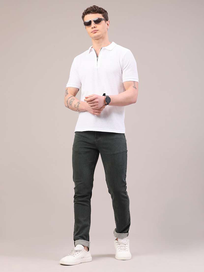 men plain mid rise full length jeans - 22346244 -  Standard Image - 5