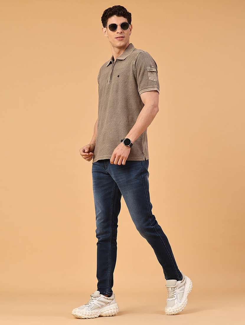 men washed mid rise ankle length slim fit jeans - 22346248 -  Standard Image - 5