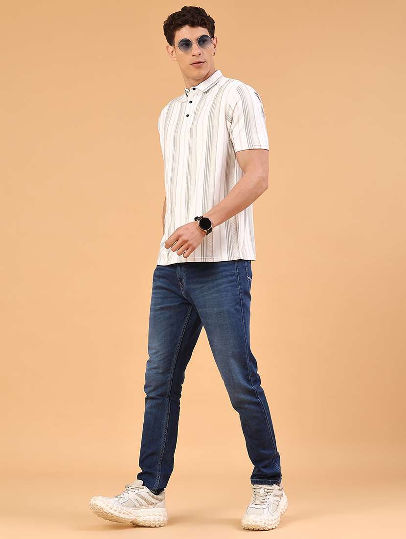 men washed mid rise full length slim fit jeans - 22346249 -  Standard Image - 5