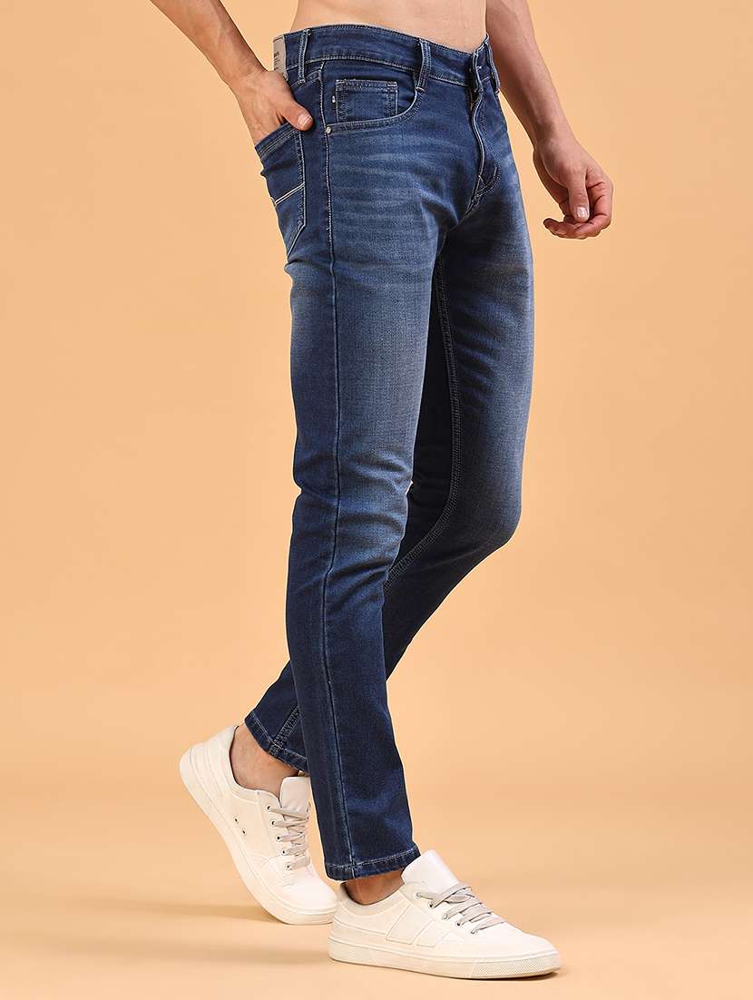 men washed mid rise full length slim fit jeans - 22346250 -  Standard Image - 3