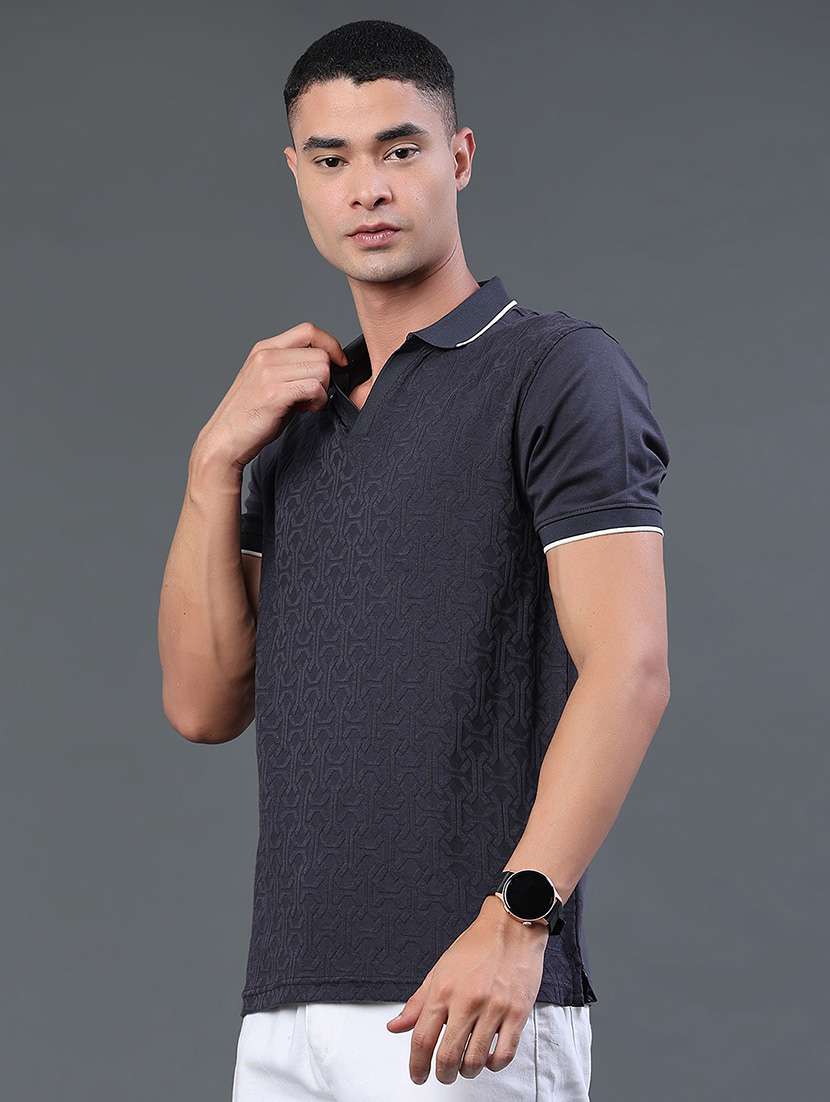 men self design short sleeve regular fit polo t-shirt - 22346254 -  Standard Image - 3