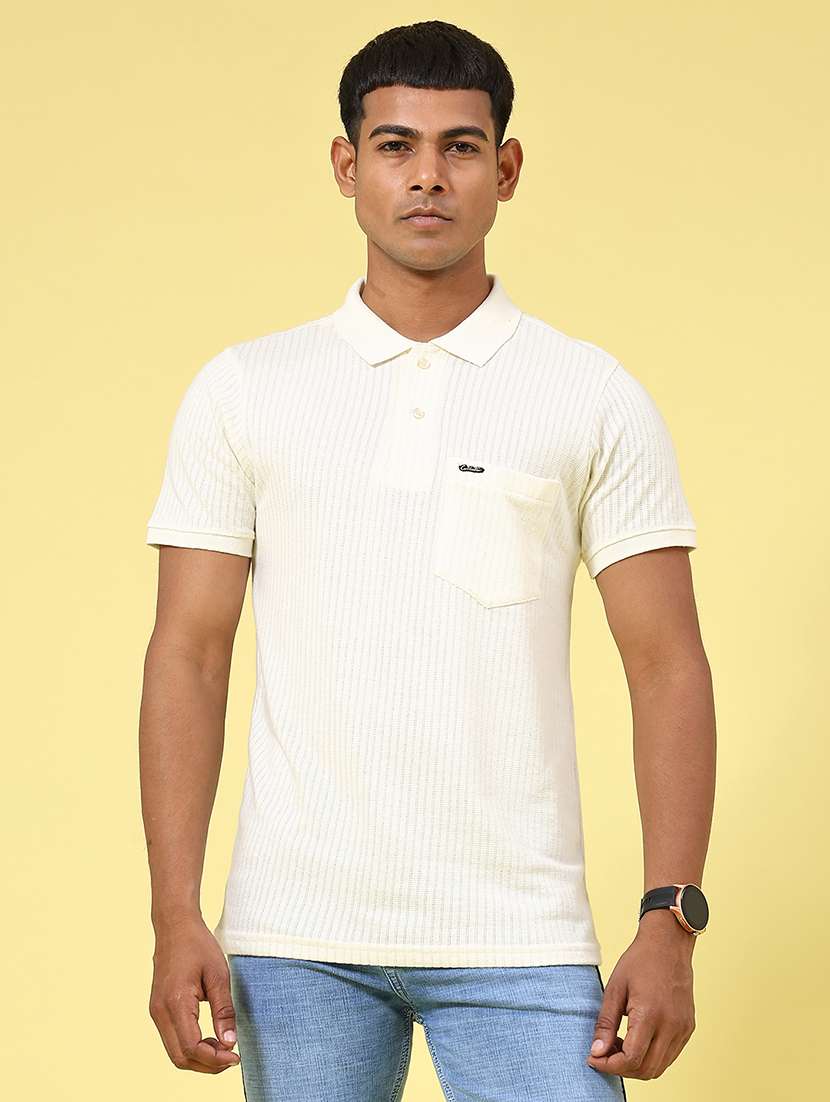 men self design short sleeve regular fit polo t-shirt