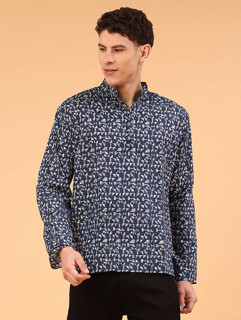 blue cotton kurta pyjama ethnic wear