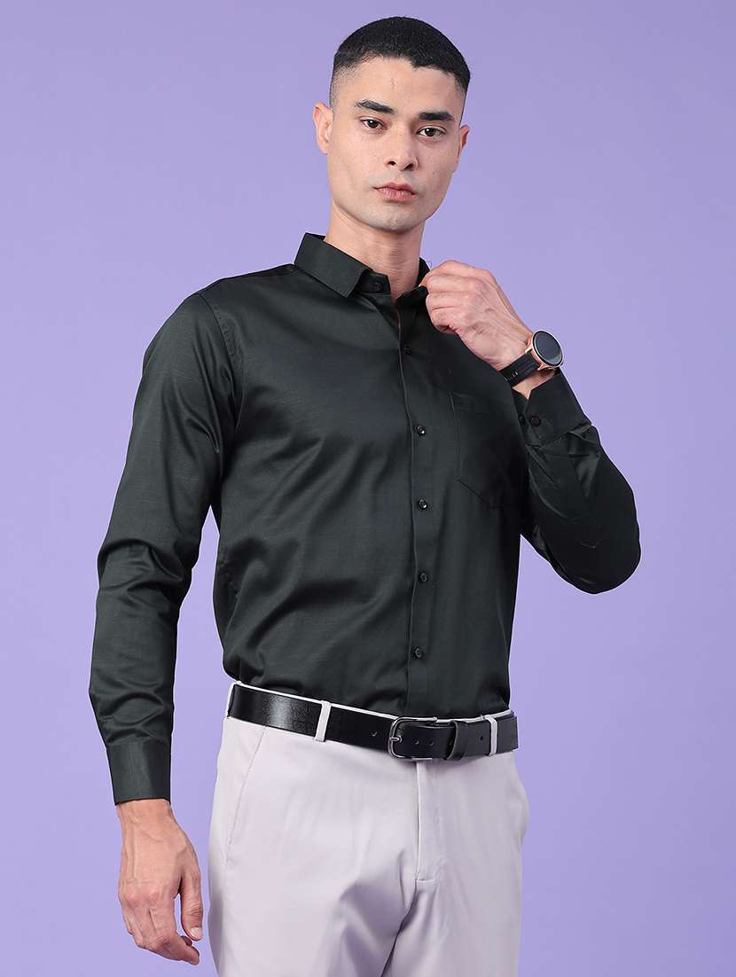 men solid long sleeve slim fit formal shirt - 22346338 -  Standard Image - 3