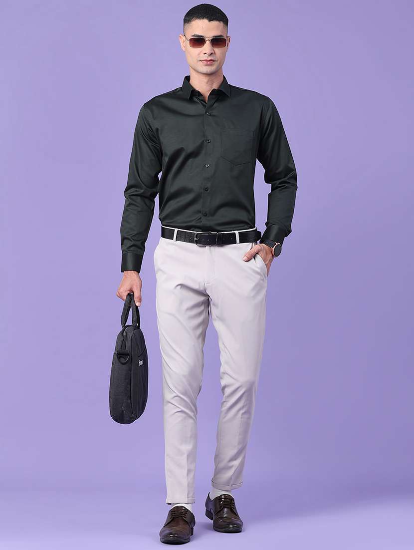 men solid long sleeve slim fit formal shirt - 22346338 -  Standard Image - 5