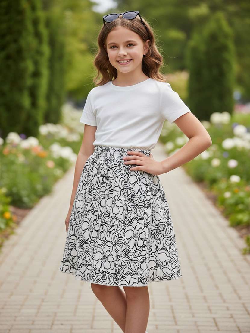 off white satin flared skirt