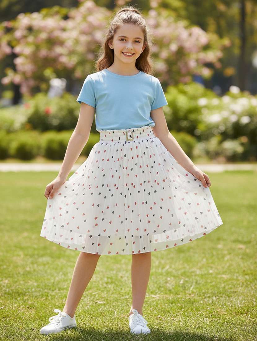 off white cotton flared skirt