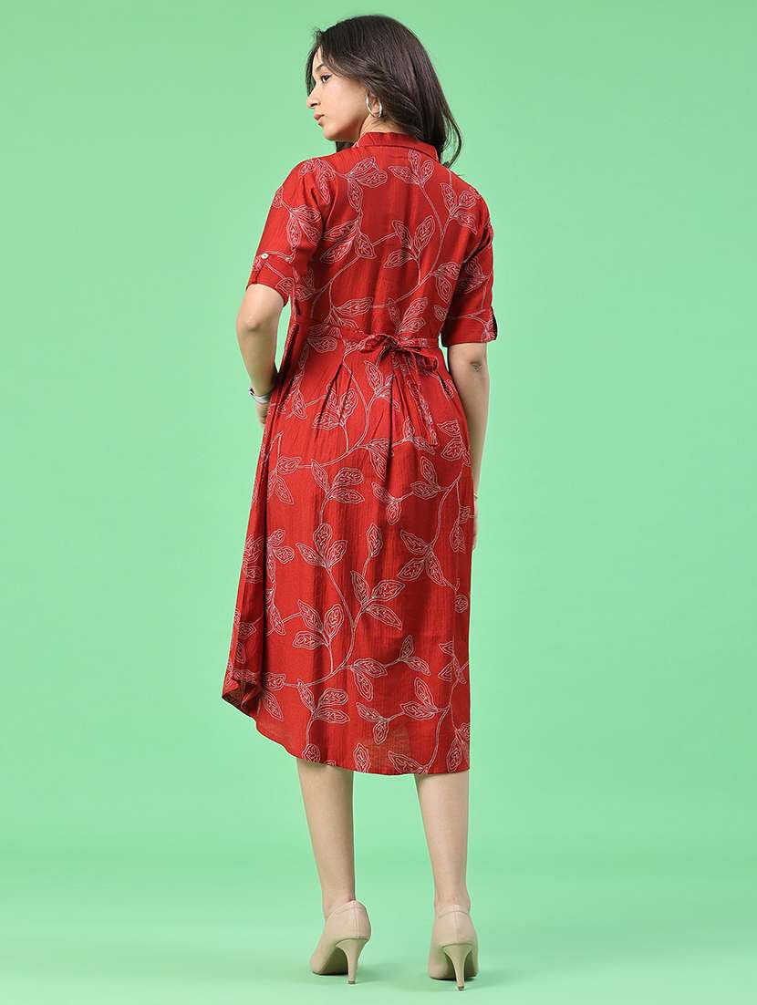 Women Printed Short Sleeves A-line Dress - 22346442 -  Standard Image - 5