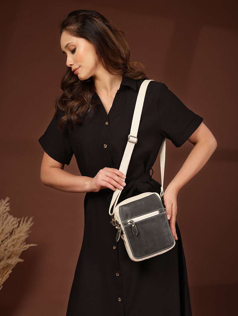 women solid sling bag with adjustable strap - 22346800 -  Standard Image - 5