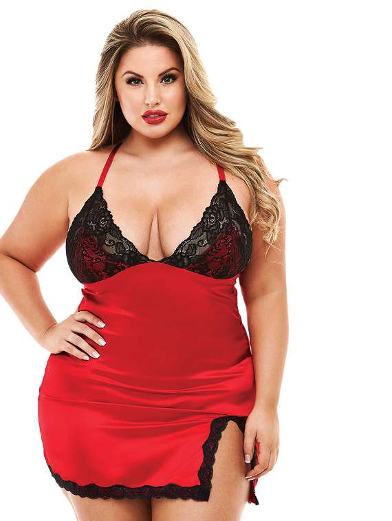 women self designed sleeveless lace babydoll