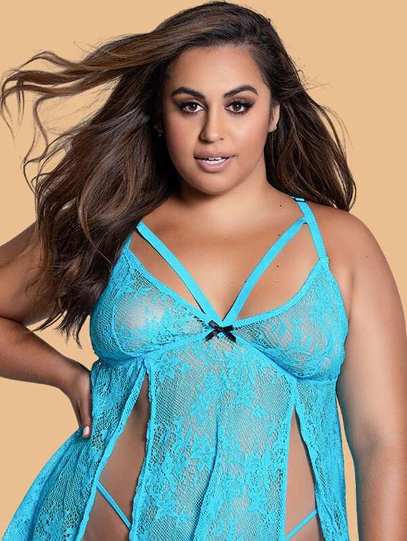 women self designed sleeveless lace babydoll - 22347092 -  Standard Image - 3