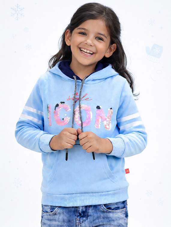 girls pack of 3 printed long sleeve hooded sweatshirt - 22347152 -  Standard Image - 3