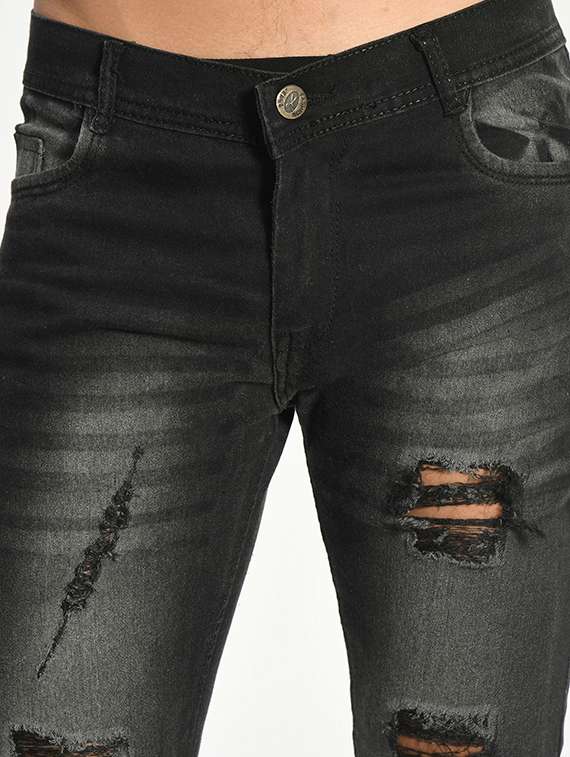 men distressed mid rise skinny jeans  - 22347158 -  Standard Image - 3