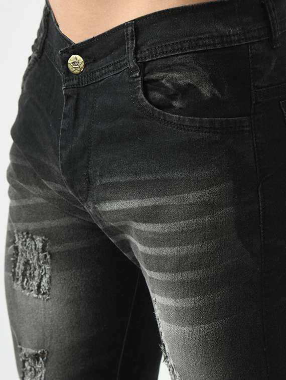 men distressed mid rise slim fit jeans  - 22347189 -  Standard Image - 3