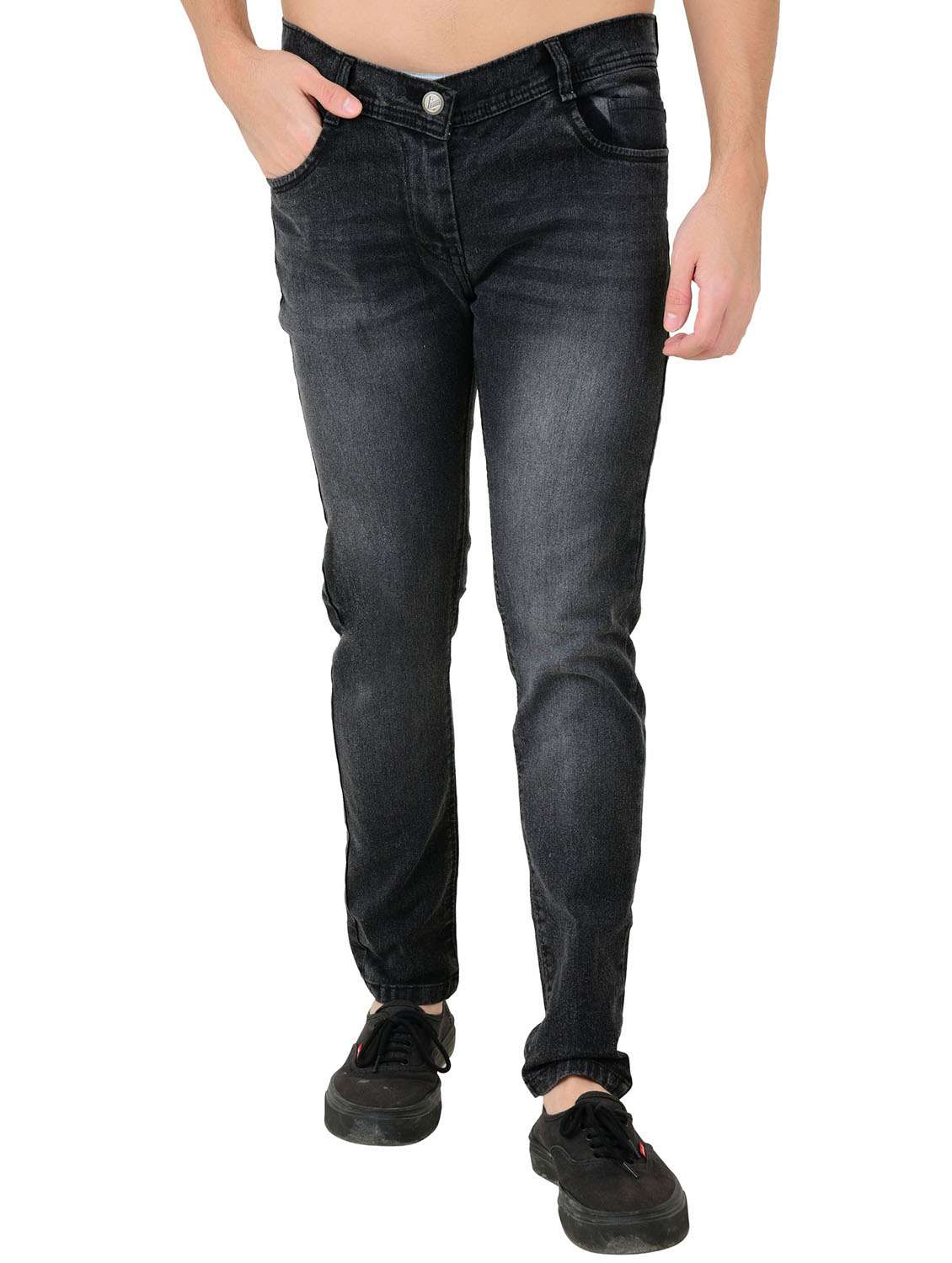 men solid mid rise slim fit jean