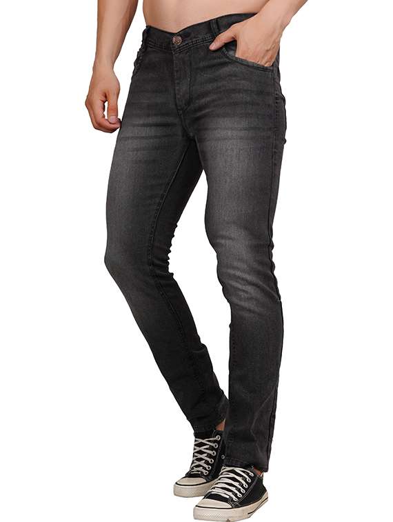 men washed mid rise slim fit jeans