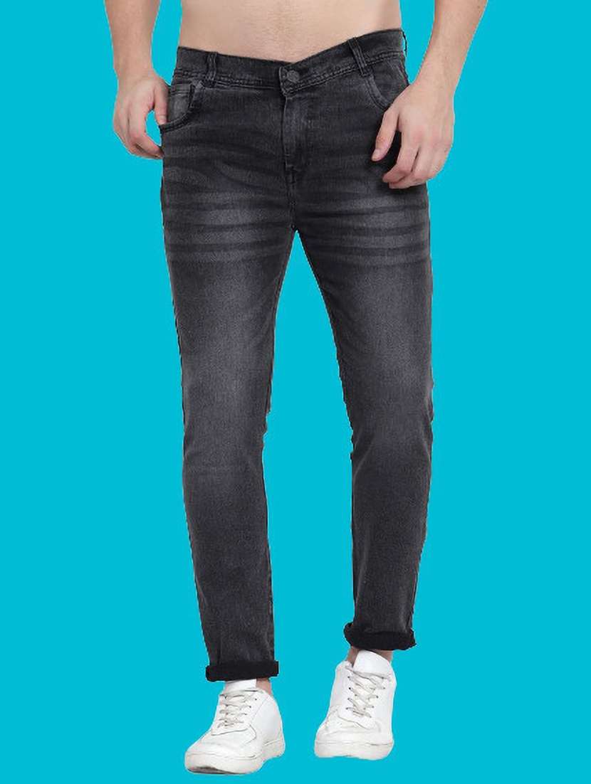 men solid mid rise slim fit jean