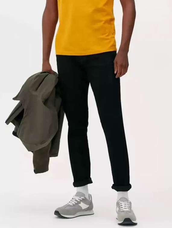 men solid mid rise slim fit jean