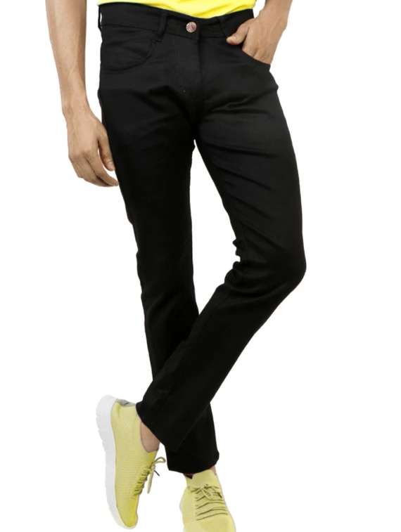 men solid mid rise slim fit jean