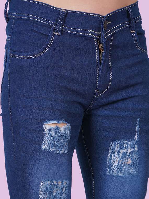 men distressed mid rise skinny jeans  - 22348684 -  Standard Image - 3