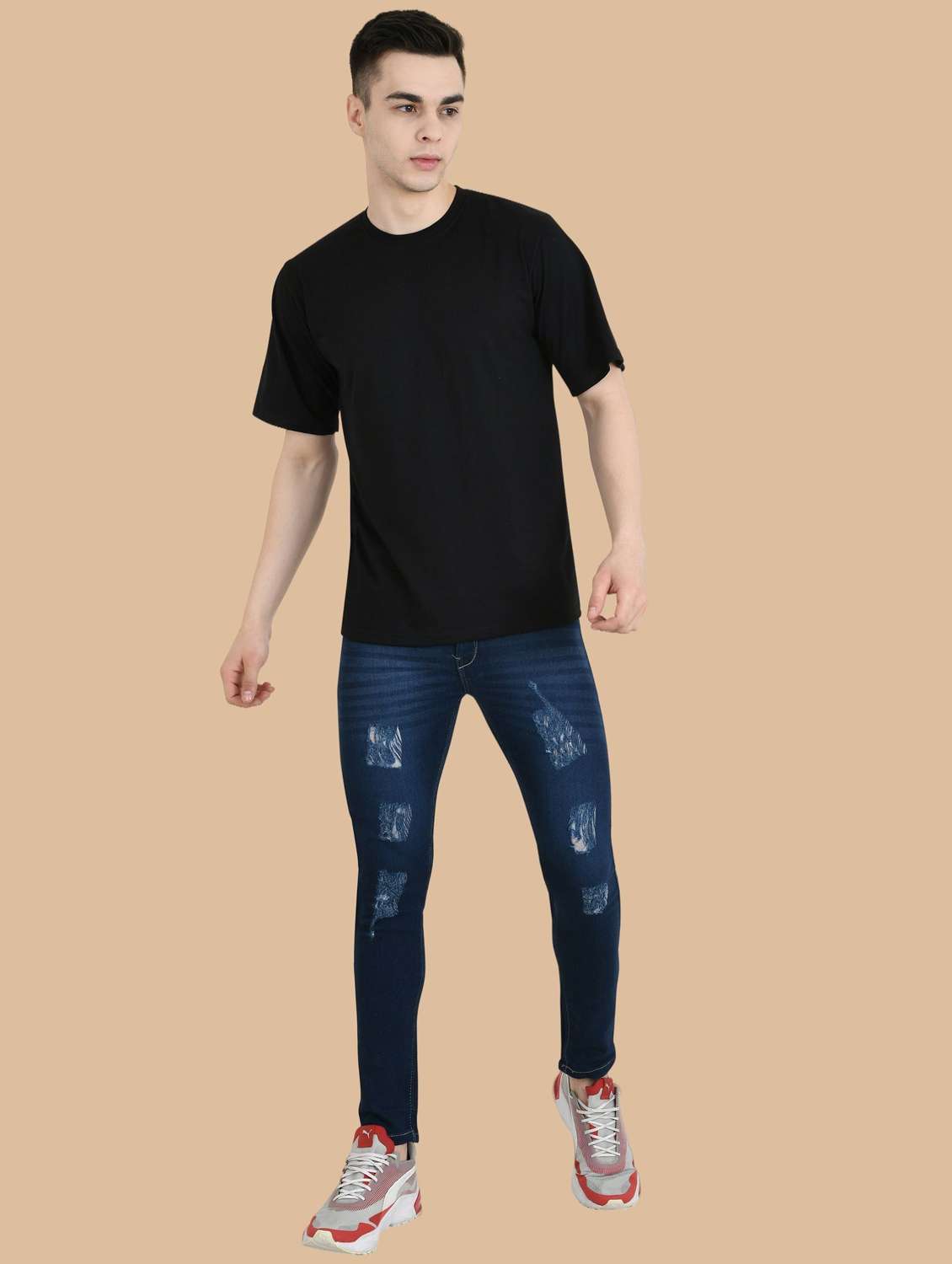men distressed mid rise slim fit jean - 22348715 -  Standard Image - 3