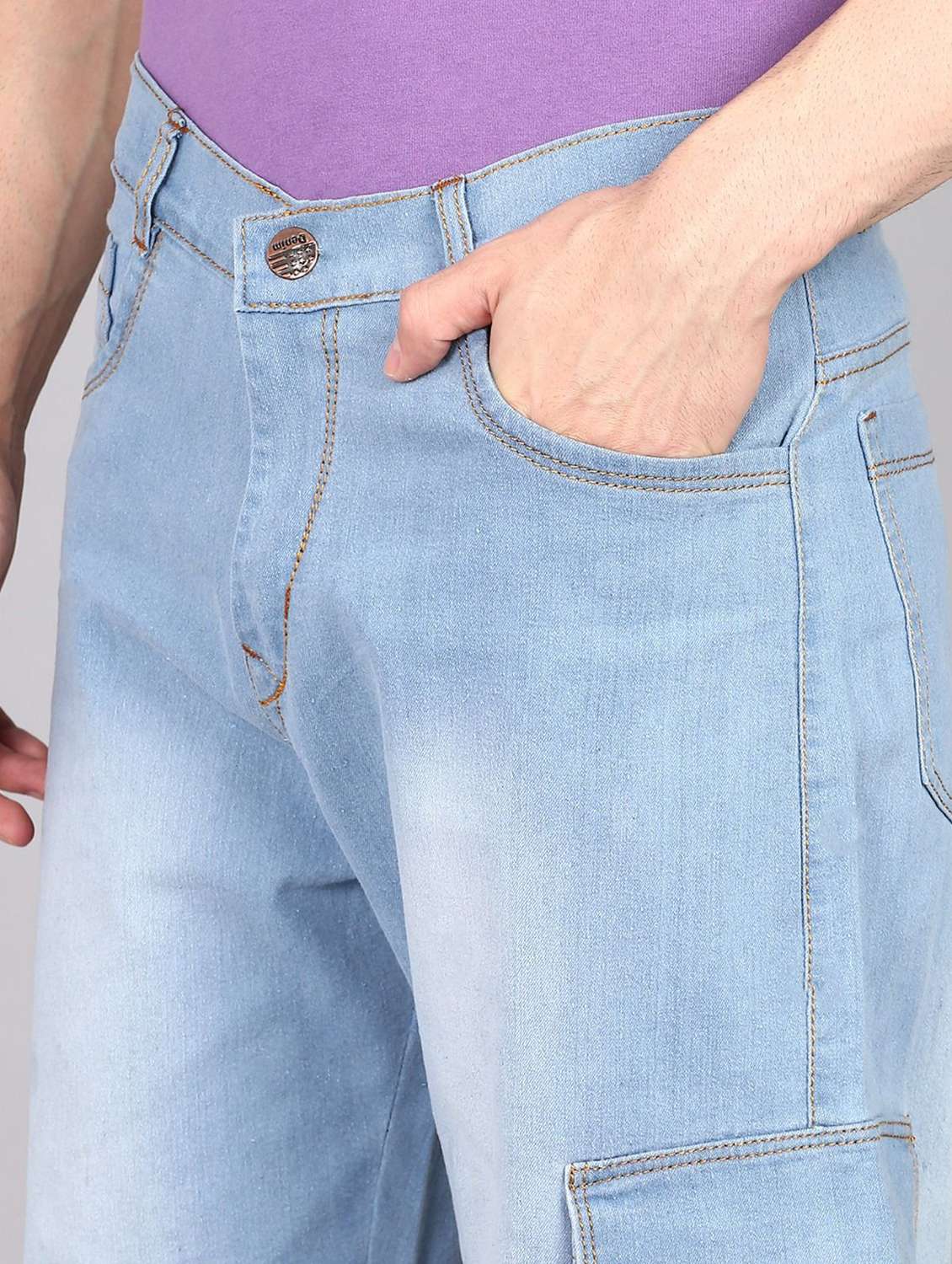 men washed mid rise cargo - 22348793 -  Standard Image - 3