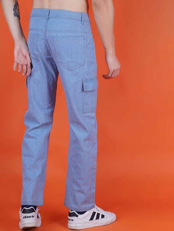men solid mid rise cargo - 22348810 -  Standard Image - 3