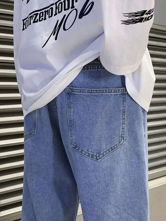 men solid mid rise baggy jeans  - 22348907 -  Standard Image - 3