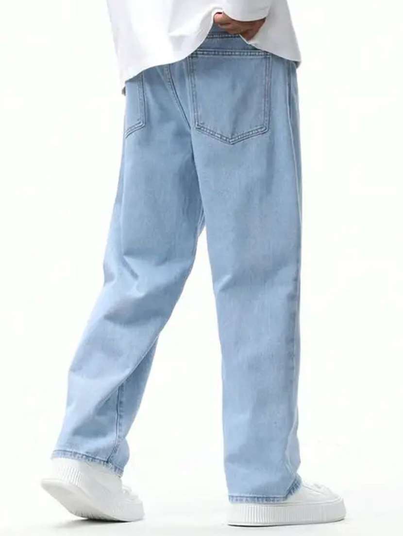 men solid mid rise baggy jeans  - 22348932 -  Standard Image - 3